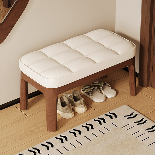Low Stool | PU Leather & Solid Wood | Comfortable Seating | Entryway & Living Room 1