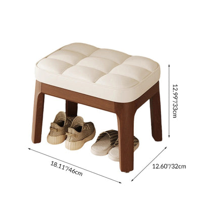 Low Stool | PU Leather & Solid Wood | Comfortable Seating | Entryway & Living Room 3