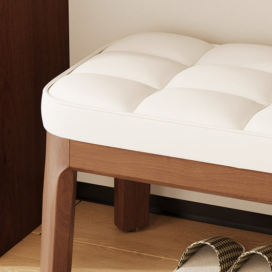 Low Stool | PU Leather & Solid Wood | Comfortable Seating | Entryway & Living Room 4