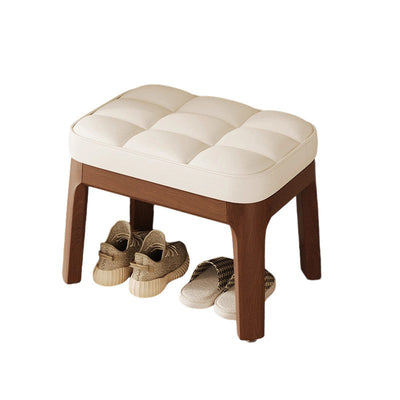 Low Stool | PU Leather & Solid Wood | Comfortable Seating | Entryway & Living Room 5