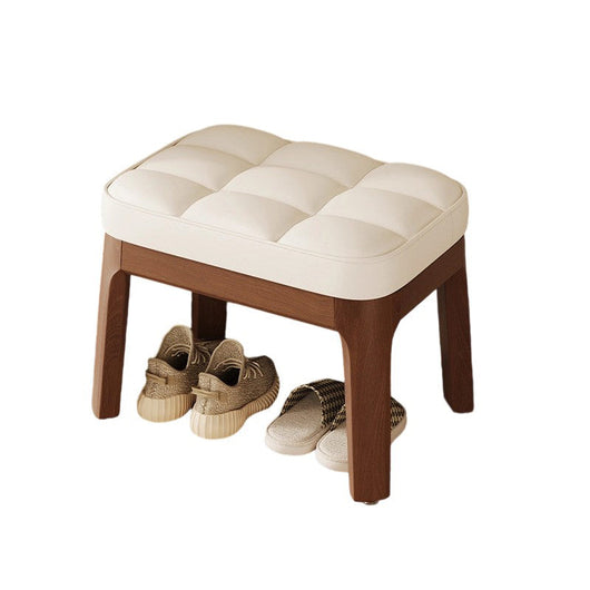 Low Stool | PU Leather & Solid Wood | Comfortable Seating | Entryway & Living Room 5