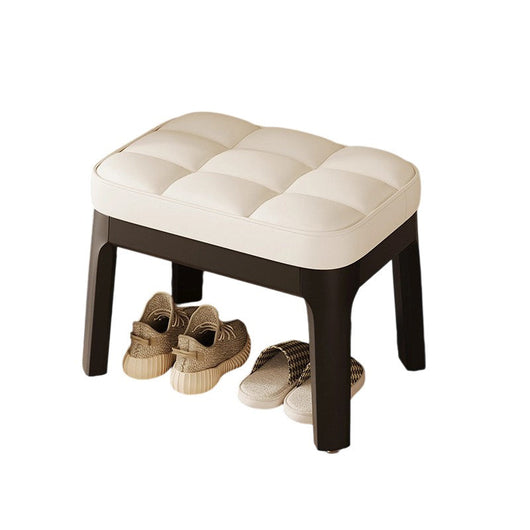 Low Stool | PU Leather & Solid Wood | Comfortable Seating | Entryway & Living Room 7