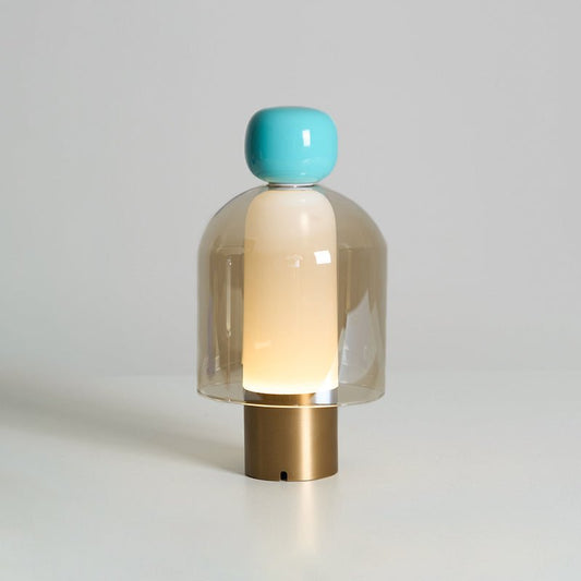 LuminaJoy | Elegant Rechargeable Glass Table Lamp with Infinite Dimming 0