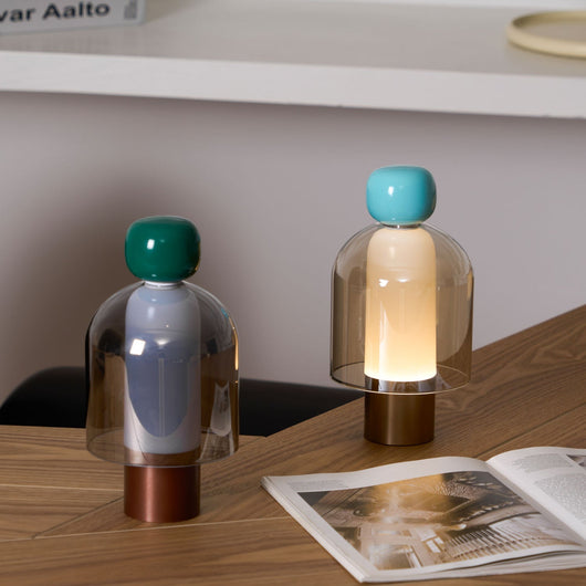 LuminaJoy | Elegant Rechargeable Glass Table Lamp with Infinite Dimming 4