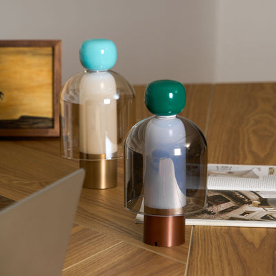 LuminaJoy | Elegant Rechargeable Glass Table Lamp with Infinite Dimming 5