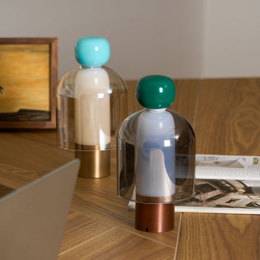 LuminaJoy | Elegant Rechargeable Glass Table Lamp with Infinite Dimming 5