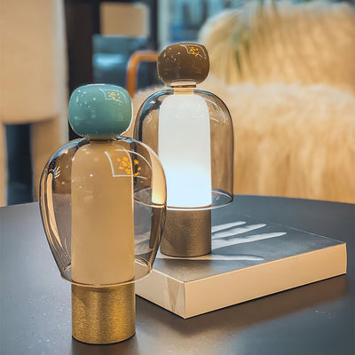 LuminaJoy | Elegant Rechargeable Glass Table Lamp with Infinite Dimming 6