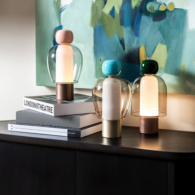 LuminaJoy | Elegant Rechargeable Glass Table Lamp with Infinite Dimming 8