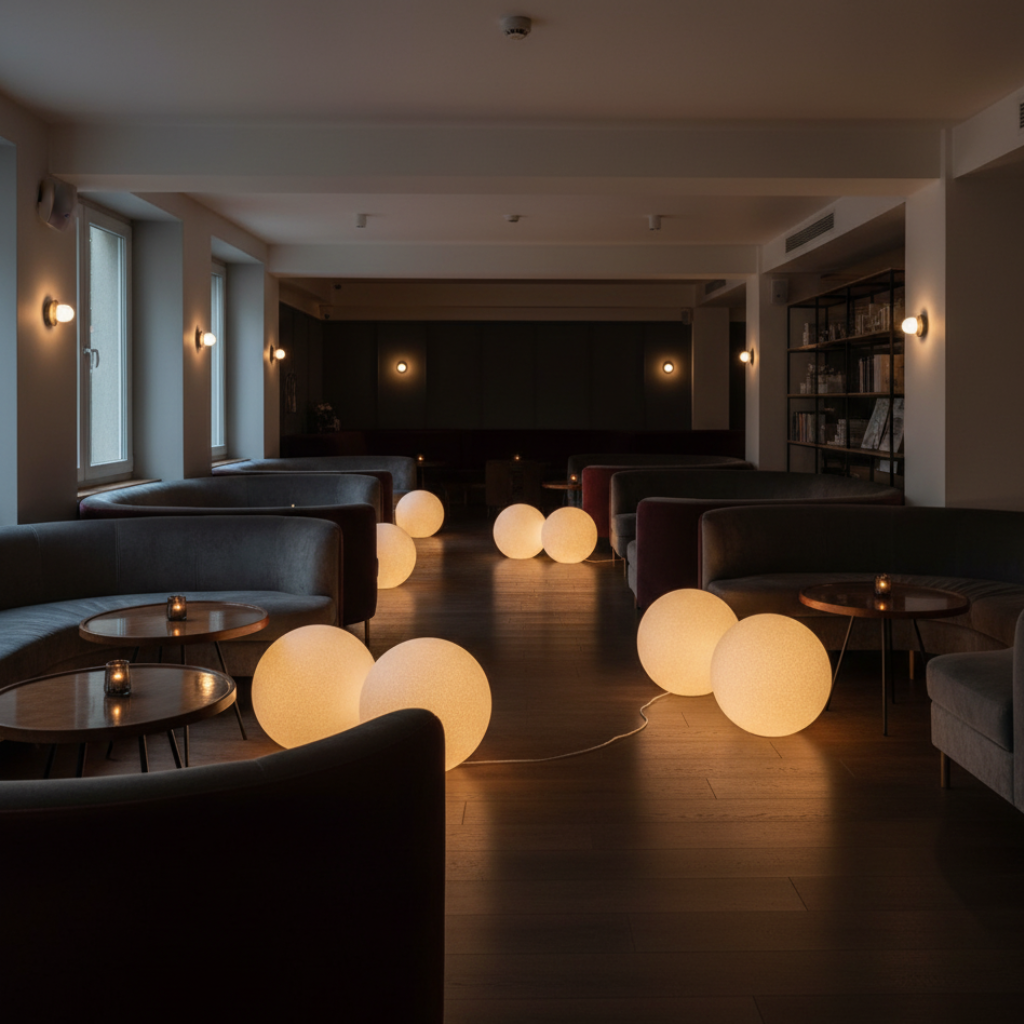 LunaBall | Elegant Modern Resin Globe Floor Lamp for Cozy Living Room Spaces 3