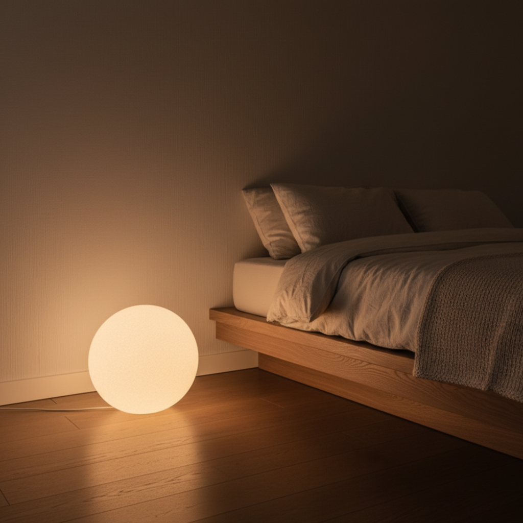 LunaBall | Elegant Modern Resin Globe Floor Lamp for Cozy Living Room Spaces 4