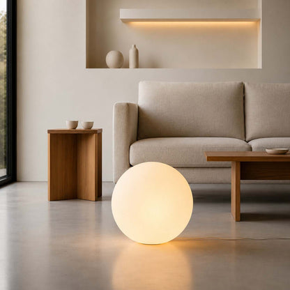 LunaBall | Elegant Modern Resin Globe Floor Lamp for Cozy Living Room Spaces 8