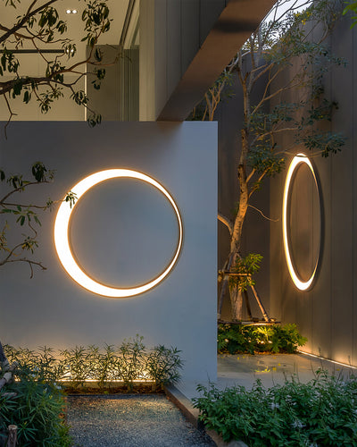 LunarGlow | Elegant Modern Outdoor Wall Lamp with Integrated LED Lighting 3