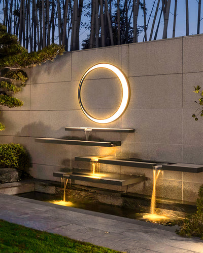 LunarGlow | Elegant Modern Outdoor Wall Lamp with Integrated LED Lighting 7