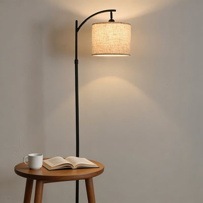 LuxeArc | Modern Adjustable Height Floor Lamp with Fabric Shade and Marble Base 2