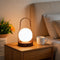 LuxeAura | Elegant Cordless LED Table Lamp with Brass Handle and Adjustable Color Temperature
