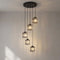 LuxeAura | Elegant Ribbed Glass Multi-Head Kitchen Pendant Lighting Fixture