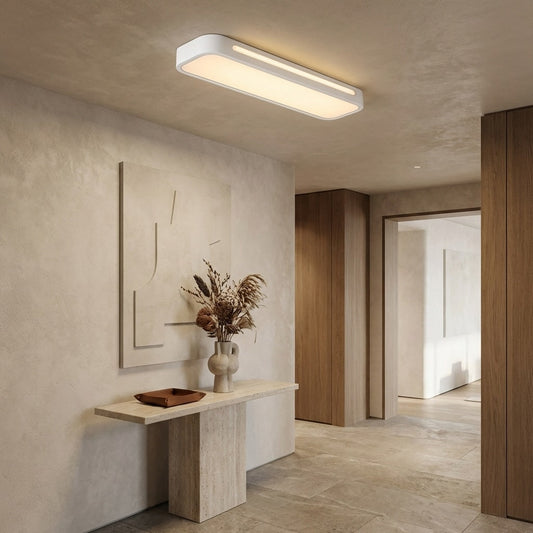 LuxeAura | Modern Adjustable LED Flush Mount Ceiling Light with Frosted Acrylic Shade 0