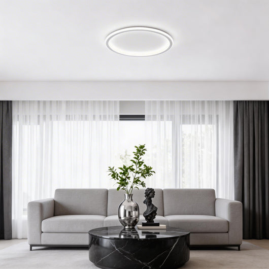 LuxeAura | Modern Dimmable LED Flush Mount Ceiling Light with Acrylic Shade 3
