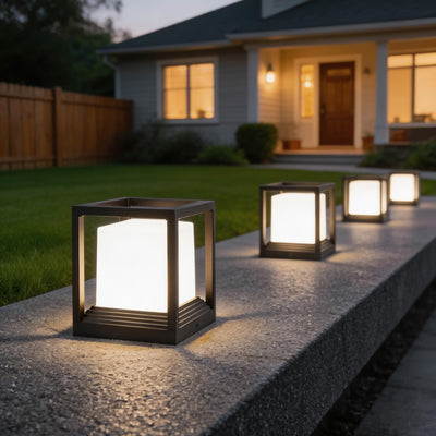LuxeAura | Modern Waterproof Solar Garden Lights with Dual Power Options in Aluminum 0