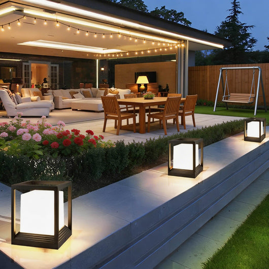 LuxeAura | Modern Waterproof Solar Garden Lights with Dual Power Options in Aluminum 1