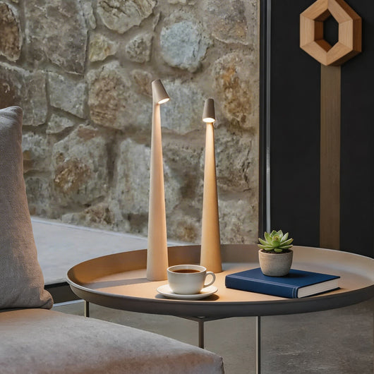 LuxeCone | Elegant Dimmable Cordless Table Lamp with Adjustable Metal Design 7