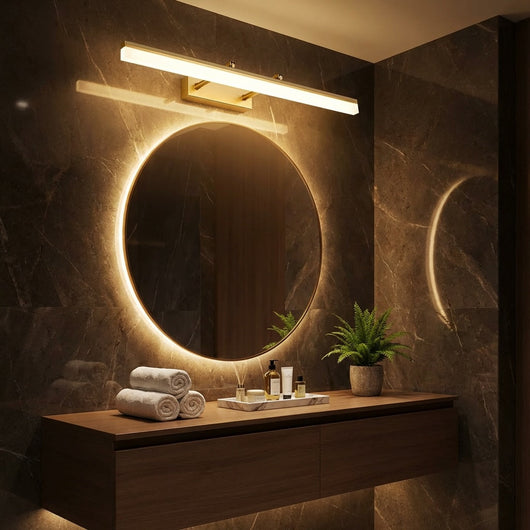 LuxeGold | Modern Adjustable Stainless Steel Bathroom Vanity Light Bar with Acrylic 1