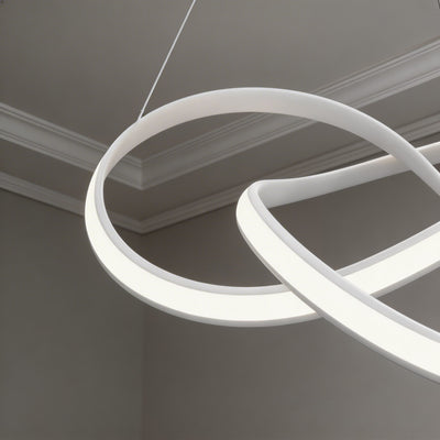 LuxeRibbon | Modern Adjustable LED Chandelier Light in Aluminum for Dining Room 5