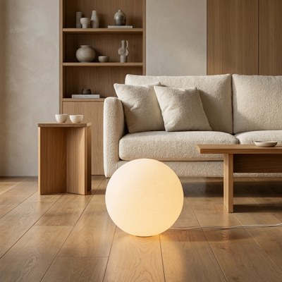 LuxeSphere | Modern Globe-Shaped Floor Lamp in Durable Resin for Living Room 3