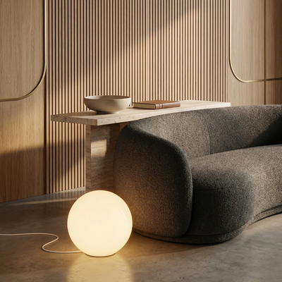 LuxeSphere | Modern Globe-Shaped Floor Lamp in Durable Resin for Living Room 4