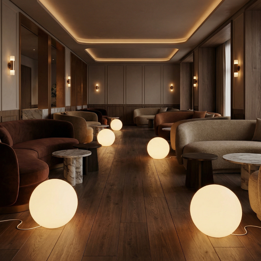 LuxeSphere | Modern Globe-Shaped Floor Lamp in Durable Resin for Living Room 5