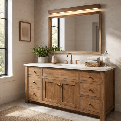 LuxeWood | Elegant Adjustable Brightness Linear Wall Light Fixture + Wood Design 2