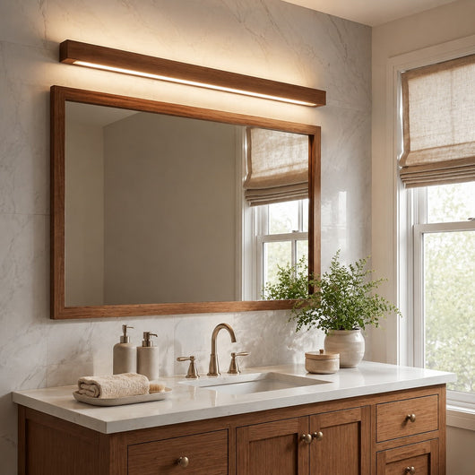 LuxeWood | Elegant Adjustable Brightness Linear Wall Light Fixture + Wood Design 3