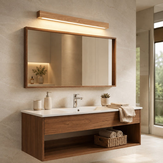 LuxeWood | Elegant Adjustable Brightness Linear Wall Light Fixture + Wood Design 5