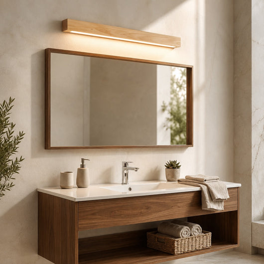 LuxeWood | Elegant Adjustable Brightness Linear Wall Light Fixture + Wood Design 6