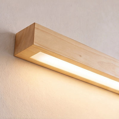 LuxeWood | Elegant Adjustable Brightness Linear Wall Light Fixture + Wood Design 8