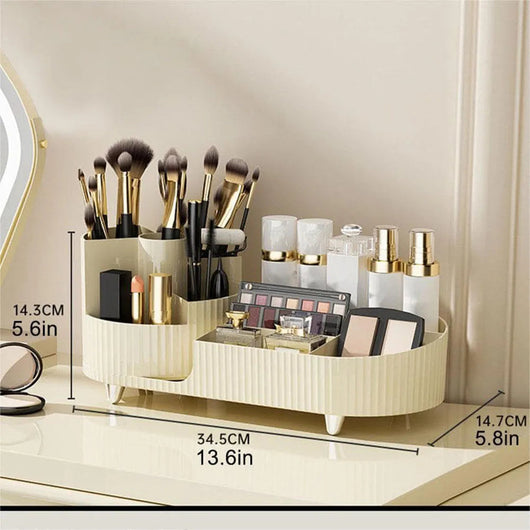 Makeup Organizer | Rotating Design | Chic Cosmetic Storage for Vanity or Bathroom 4