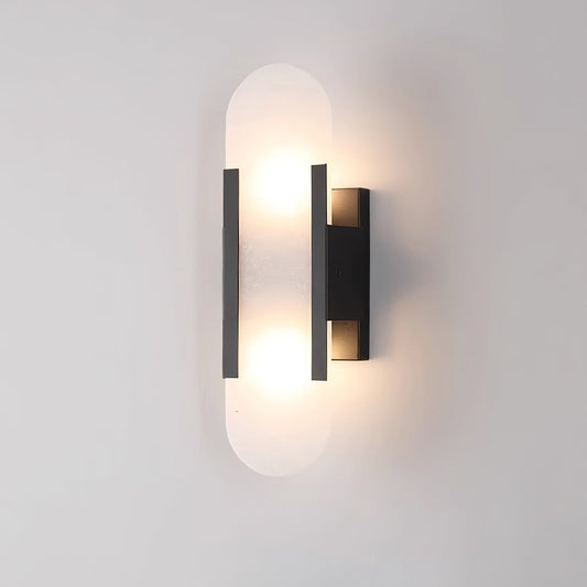 Melange | Elegant Handcrafted Alabaster Wall Sconce with Brass Accents 0