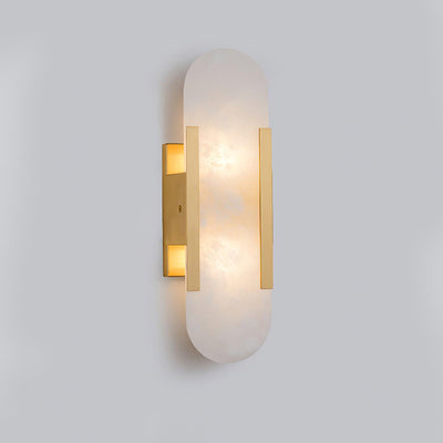 Melange | Elegant Handcrafted Alabaster Wall Sconce with Brass Accents 10