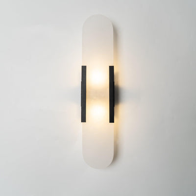 Melange | Elegant Handcrafted Alabaster Wall Sconce with Brass Accents 11