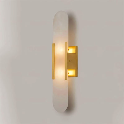 Melange | Elegant Handcrafted Alabaster Wall Sconce with Brass Accents 12