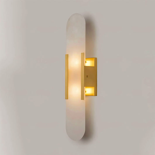 Melange | Elegant Handcrafted Alabaster Wall Sconce with Brass Accents 12