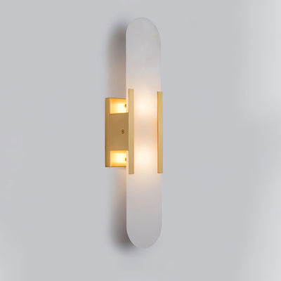 Melange | Elegant Handcrafted Alabaster Wall Sconce with Brass Accents 13