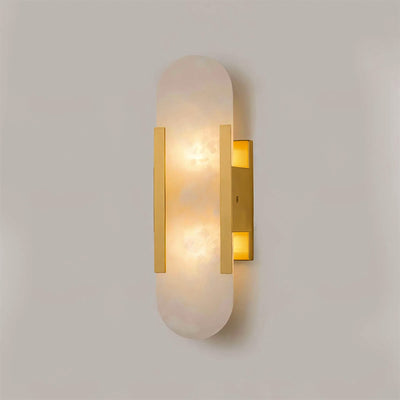 Melange | Elegant Handcrafted Alabaster Wall Sconce with Brass Accents 9