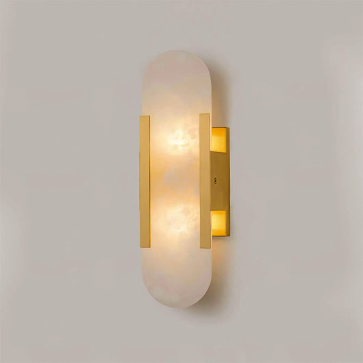 Melange | Elegant Handcrafted Alabaster Wall Sconce with Brass Accents 9
