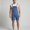 Men's Casual Denim Bib Shorts Adjustable Fit with Pockets Blue Summer