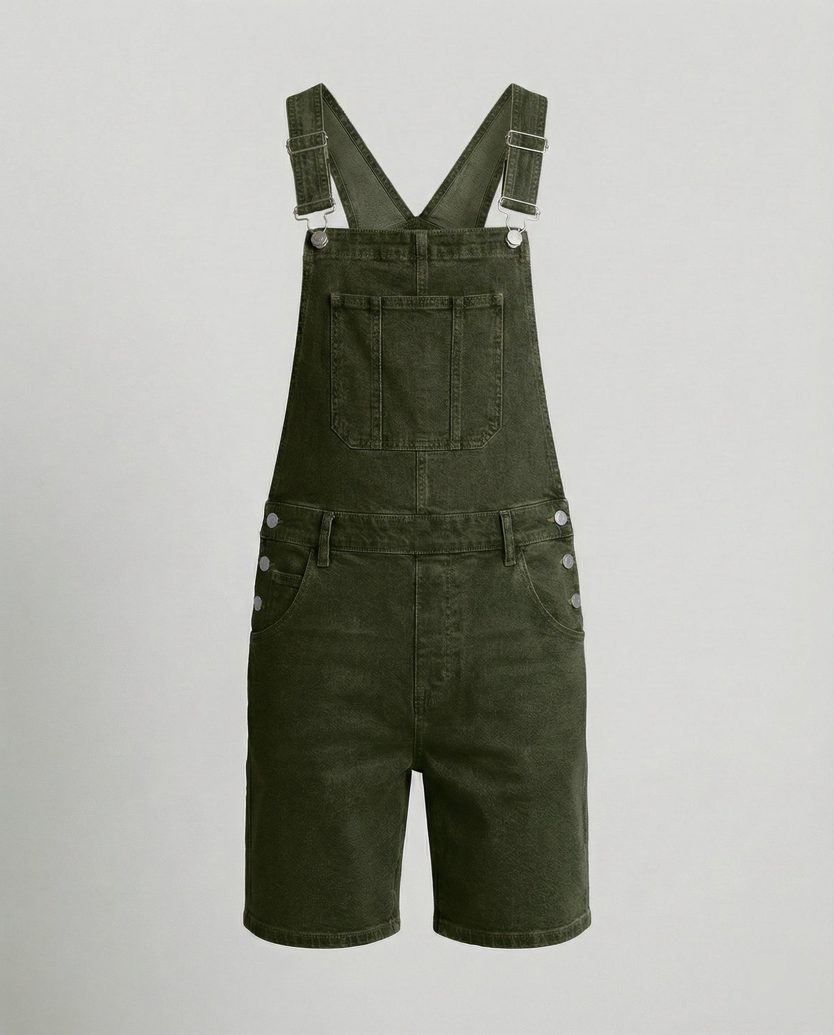 Men's Casual Denim Bib Shorts Adjustable Fit with Pockets Blue Summer 4