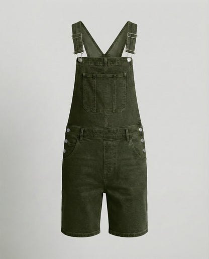 Men's Casual Denim Bib Shorts Adjustable Fit with Pockets Blue Summer 4