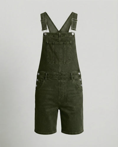 Men's Casual Denim Bib Shorts Adjustable Fit with Pockets Blue Summer 4