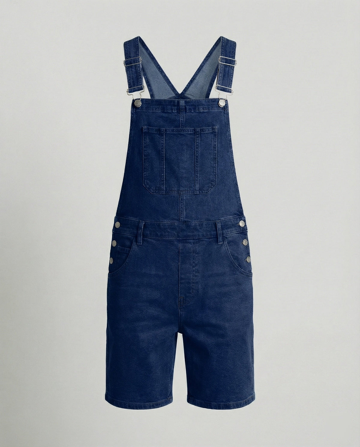 Men's Casual Denim Bib Shorts Adjustable Fit with Pockets Blue Summer 5