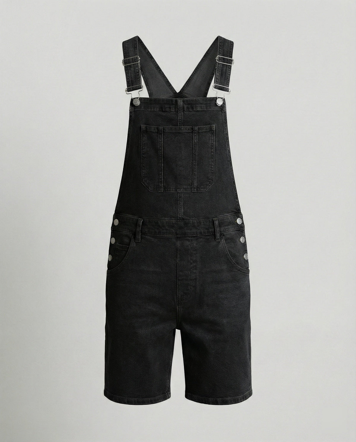Men's Casual Denim Bib Shorts Adjustable Fit with Pockets Blue Summer 6